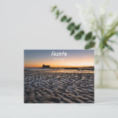 Fuzeta Strand Warme Zonsondergang Briefkaart (Staand voorkant)