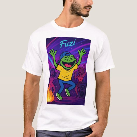 FUZI – Feesttijd! Dancing Frog Streetwear Shirt (Voorkant)