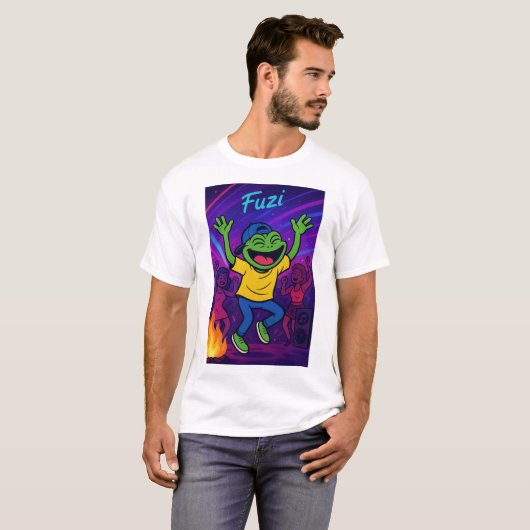 FUZI – Feesttijd! Dancing Frog Streetwear Shirt (Voorkant volledig)