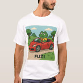 FUZI – Roadtrip King | Cool Frog in een cabriolet T-shirt (Voorkant)