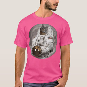 Fuzz Aldrin Cats in Space Astral Cosmic Design Ast T-shirt
