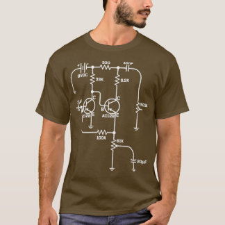 Fuzz Pedal Schematic Circuit Handbedraad Musician  T-shirt