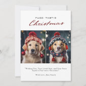 fuzz-tastisch | Kerstmis Huisdier Hond Fotocollage Feestdagenkaart (Voorkant)