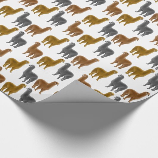 Fuzzy Alpacas Wrapping Paper Cadeaupapier (Hoek)