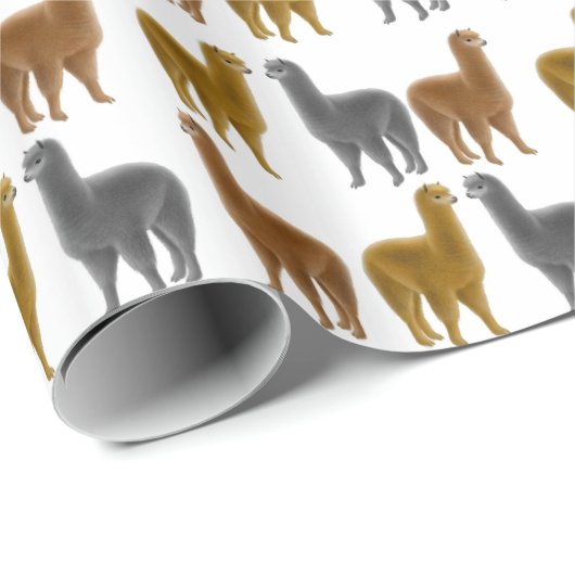 Fuzzy Alpacas Wrapping Paper Cadeaupapier (Rol Hoek)