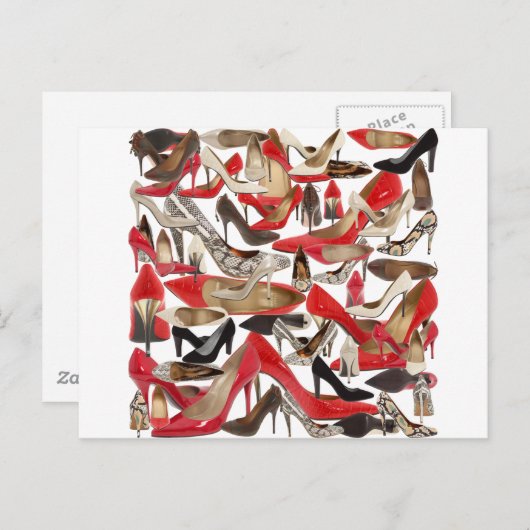 [fuzzy]Bedrukte schoenen!REMOVE! Briefkaart (Voorkant / Achterkant)