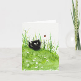 Fuzzy Black Cat van Bihrle Blank Kaart
