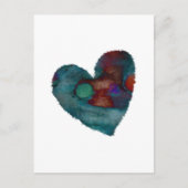 Fuzzy Blue Heart Briefkaart (Voorkant)