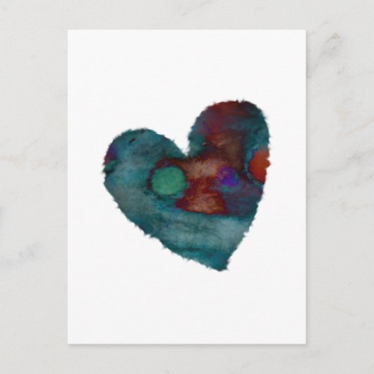 Fuzzy Blue Heart Briefkaart (Voorkant)