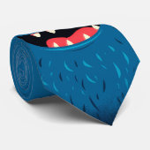 Fuzzy Blue Monster - Grappig stripfiguur Stropdas (Opgerold)