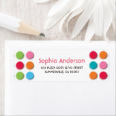 Fuzzy Blur Color Stippen Retro Party Adresetikette Etiket (Insitu)