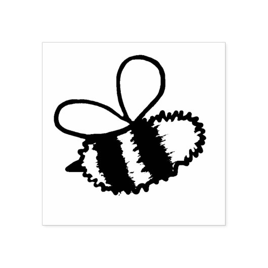 Fuzzy Bumblebee Rubber Stamp Rubberstempel (Afrduk)