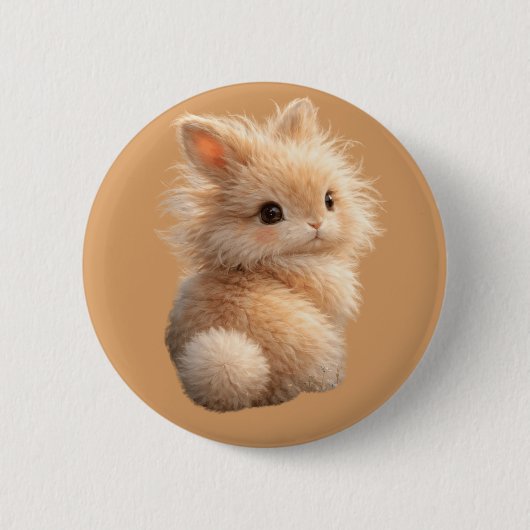 Fuzzy bunny ronde button 5,7 cm (Voorkant)