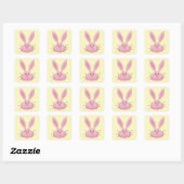 Fuzzy Bunny Vierkante Sticker (Vel)