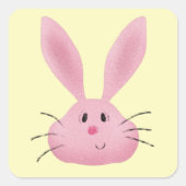 Fuzzy Bunny Vierkante Sticker (Voorkant)
