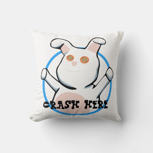 Fuzzy Butt - Crash here Kussen (Voorkant)