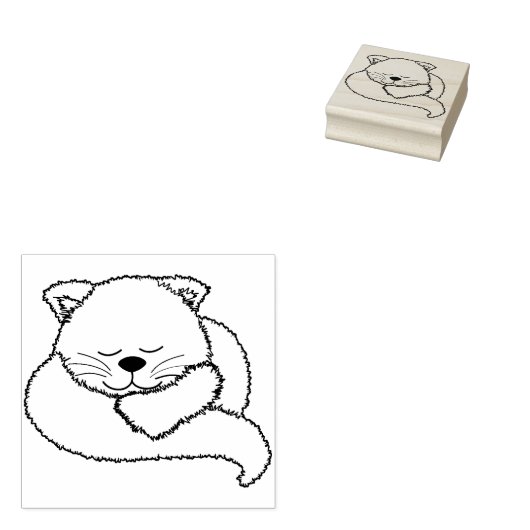 Fuzzy Cat Art stempel (Gestempeld)