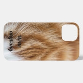 Fuzzy Cat Bont Textuur Telefoonhoes – Gezellige es iPhone Hoesje (Achterkant horizontaal)