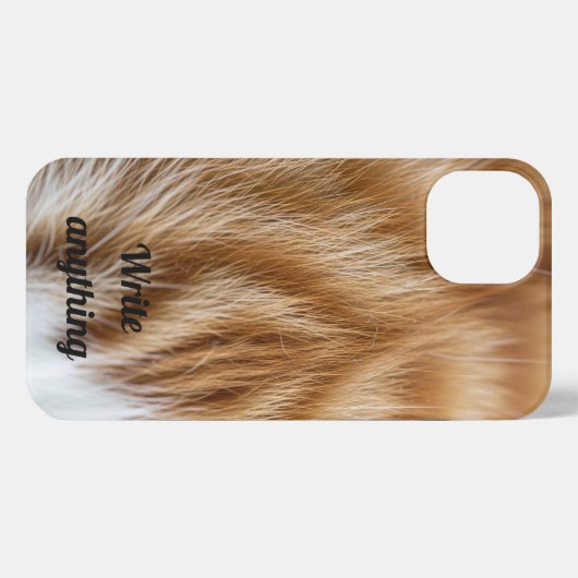 Fuzzy Cat Bont Textuur Telefoonhoes – Gezellige es iPhone Hoesje (Achterkant horizontaal)