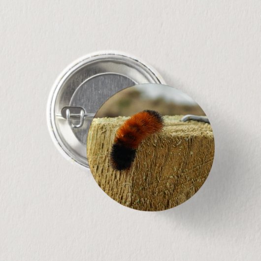 Fuzzy Caterpijler Ronde Button 3,2 Cm (Voorkant /achterkant)
