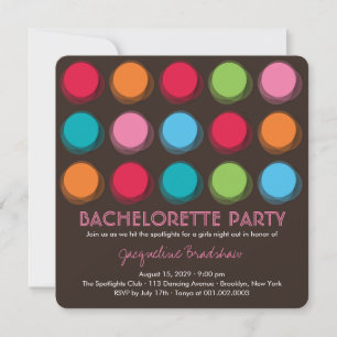 Fuzzy Color Disco Stippen Bachelorette Party nodig Kaart