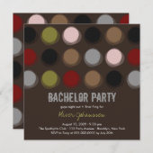 Fuzzy Color Disco Stippen Uitnodiging Jonggezellen (Voorkant / Achterkant)