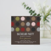 Fuzzy Color Disco Stippen Uitnodiging Jonggezellen (Staand voorkant)