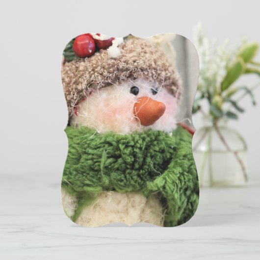 Fuzzy de sneeuwman kaart (Staand voorkant)