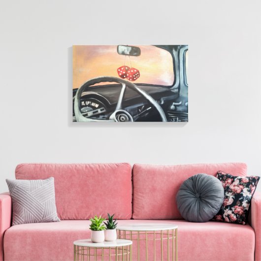 Fuzzy Dobbelstenen Canvas Afdruk (Insitu (Woonkamer))