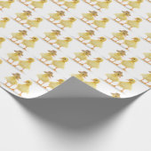 Fuzzy druppelaar op wit cadeaupapier (Hoek)