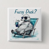 Fuzzy Duck Vierkante Button 5,1 Cm (Voorkant)