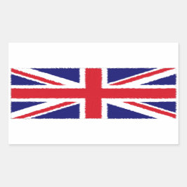 Fuzzy Edge geschilderd Union Jack vlag Rechthoekige Sticker