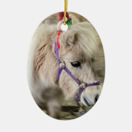 Fuzzy Elf Horse kerstversiering Keramisch Ornament
