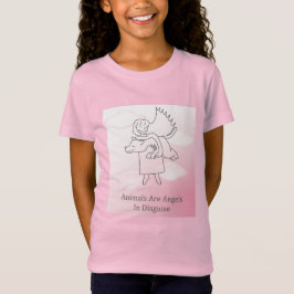 Fuzzy Express® Angel Dog Kind Roze T-shirt