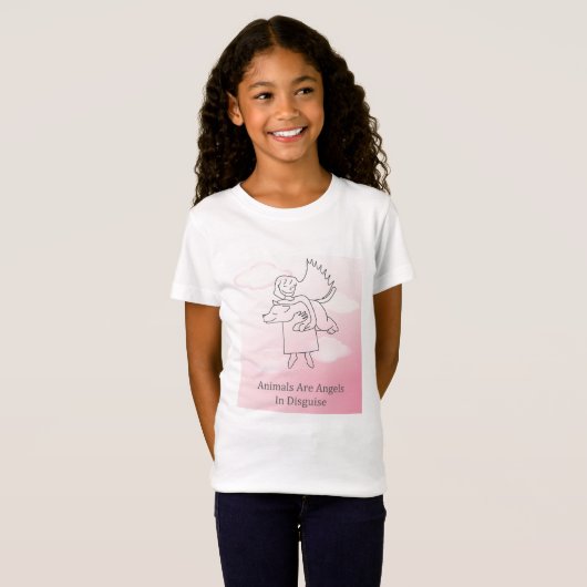 Fuzzy Express® Angel Dog Kind T-shirt (Voorkant volledig)