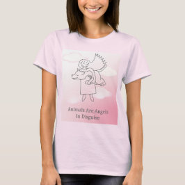 Fuzzy Express® Angel Dog Pink T-shirt