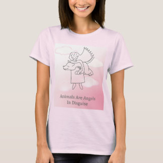 Fuzzy Express® Angel Dog Pink T-shirt