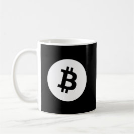 Fuzzy Express® Bitcoin White Logo Koffiemok