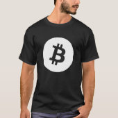 Fuzzy Express® Bitcoin White Logo Zwart T-shirt (Voorkant)
