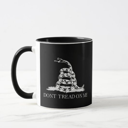 Fuzzy Express® Classic Gadsden Flag Zwart-Zwart Mok (Links)