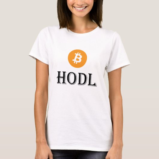 Fuzzy Express® HODL Bitcoin W T-shirt (Voorkant)