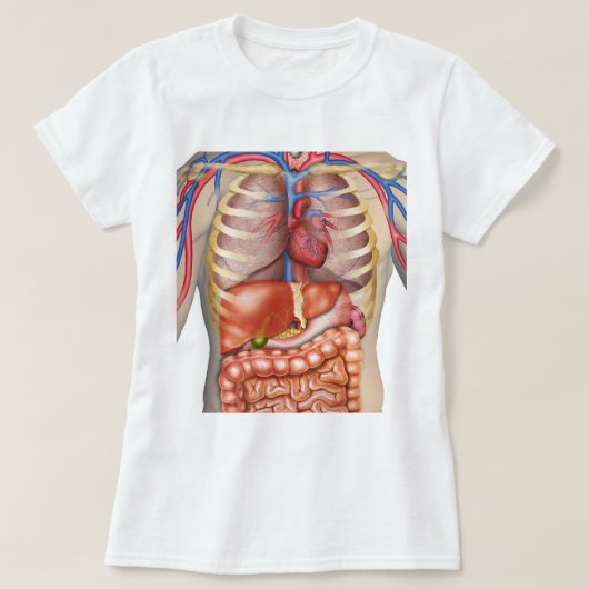 Fuzzy Express® Interne Organen Anatomie Woman T-shirt (Design voorkant)
