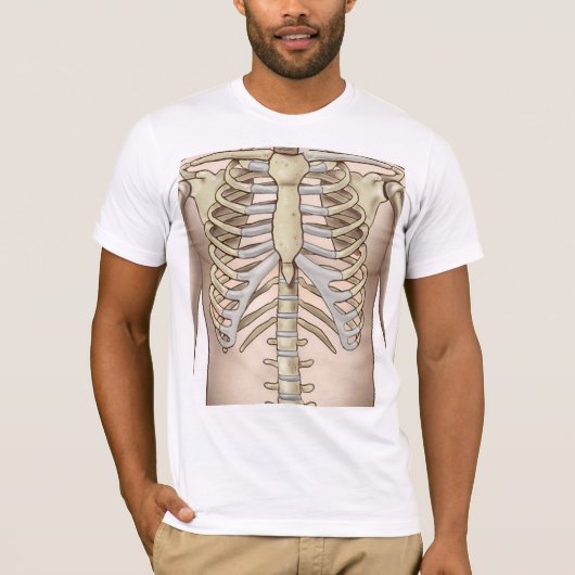 Fuzzy Express® mannelijke skeletanatomie T-shirt (Voorkant)