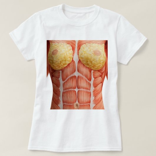 Fuzzy Express® Vrouw Spierlichaam Anatomie W T-shirt (Design voorkant)