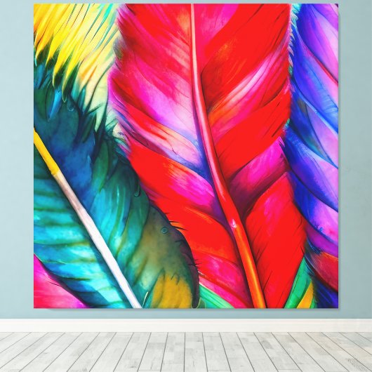 Fuzzy Feathers Canvas Afdruk (Insitu (Houten vloer))