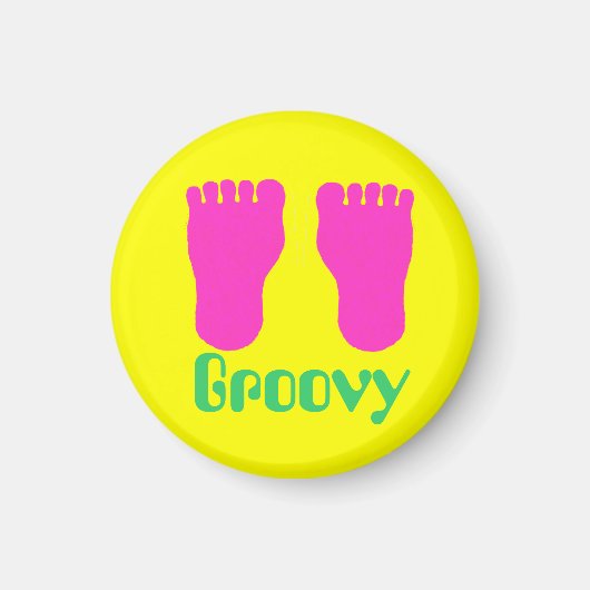 Fuzzy Feet Groovy Magnet uit 1970 (Voorkant)