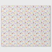 Fuzzy Flower Pattern Pastels Cadeaupapier (Vlak)