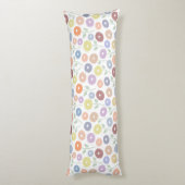 Fuzzy Flower Pattern Pastels on White Lichaamskussen (Achterkant (Verticaal))