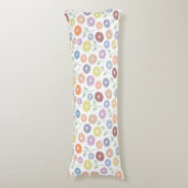 Fuzzy Flower Pattern Pastels on White Lichaamskussen (Voorkant Verticaal)