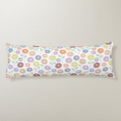 Fuzzy Flower Pattern Pastels on White Lichaamskussen (Achterkant)